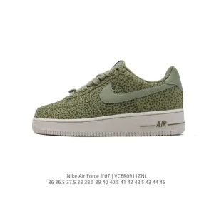 Nike Air Force 1 Low 07 White Leather Sneakers with Air Cushion Sole