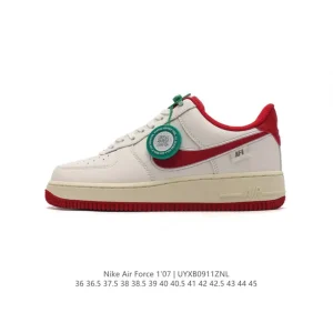 Nike Air Force 1 Low 07 White Leather Sneakers with Air Cushion