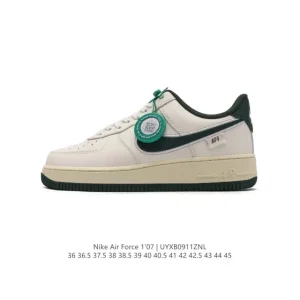 Nike Air Force 1 07 Low White Leather Sneakers with Air Cushion