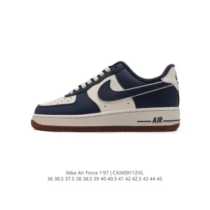 Nike Air Force 1 '07 Low White Leather Sneakers with Air Cushion