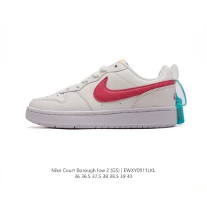 Nike Court Borough Low 2 Gs Leather Low Top Sneakers for Women