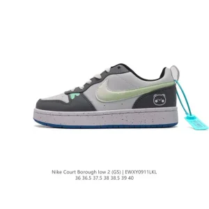 Nike Court Borough Low 2 Gs Leather Low Top Sneakers for Women