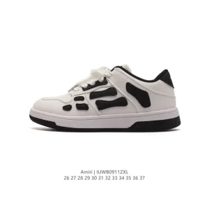 Amiri Skel Low Bone Sneaker Kids Shoes - Breathable Leather Casual Shoes