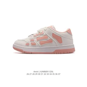 Amiri Skeleton Low Top Sneakers for Kids - Breathable Leather Casual Shoes
