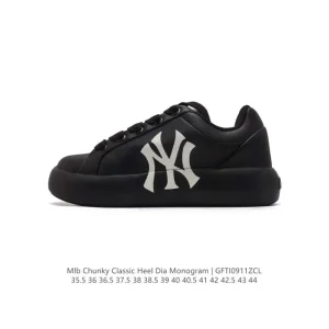 MLB Chunky Classic White Platform Sneakers for Men and Women