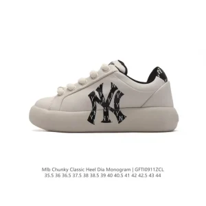 MLB Chunky Classic White Thick Sole Fashion Sneakers for Men and Women