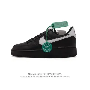 Nike Air Force 1 '07 Low White Leather Sneakers with Air Cushion