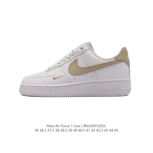 Nike Air Force 1 Low 07 White Leather Casual Sneakers with Air Cushioning