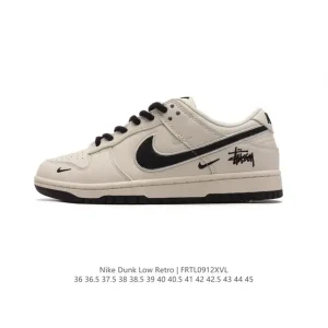 Nike Dunk Low Retro Vintage Basketball Sneaker with Canvas Upper