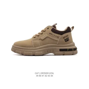 Cat Men's Breathable Low-Top Sneakers with Thick Sole
