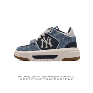 MLB Chunky Liner Mid Retro Street Style High Top Sneakers for Men and Women