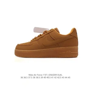 Nike Air Force 1 Low 07 White Leather Sneakers with Air Cushioning