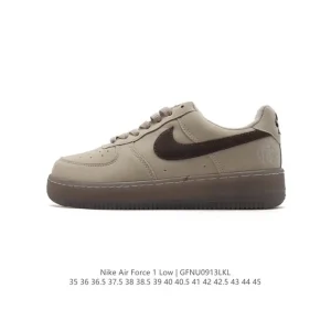 Nike Air Force 1 '07 Low White Leather Casual Sneakers with Air Cushioning