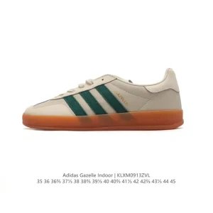 Adidas Originals Gazelle Indoor Retro Leather Sneakers with Gum Sole