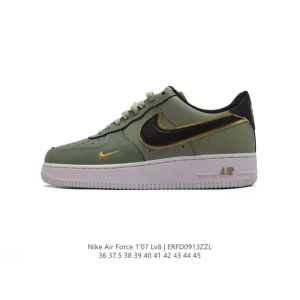 Nike Air Force 1 '07 Low White Leather Sneakers with Air Cushioning