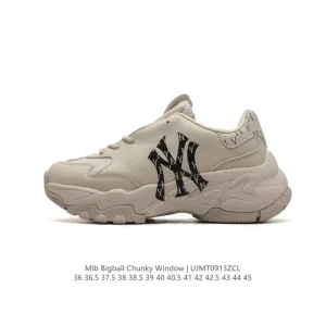 MLB Bigball Chunky Window Vintage Print Sneakers for Men and Women