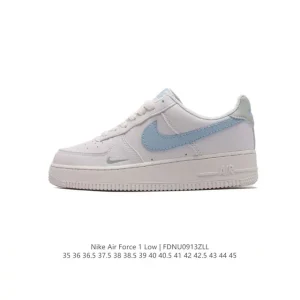 Nike Air Force 1 '07 Low White Leather Sneakers with Air Cushioning