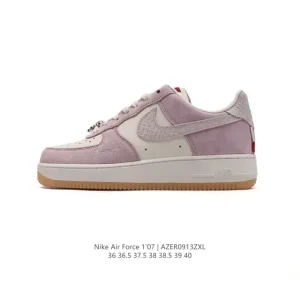 Nike Air Force 1 07 Low White Leather Casual Sneakers with Air Cushioning