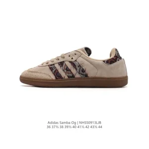 Adidas Samba OG Leather T-Toe Sneakers White Black Classic Shoes