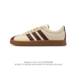 Adidas VL Court 2.0 Shoes White T-Shape Toe Sneakers