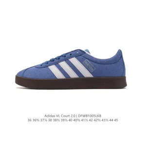 Adidas VL Court 2.0 Shoes White T-Shape Toe Sneakers