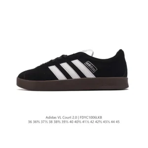 Adidas Vl Court 2.0 Shoes White T-Shape Toe Sneakers