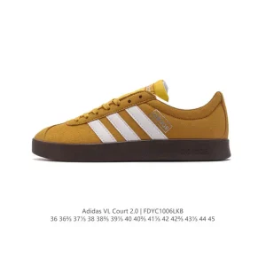 Adidas Vl Court 2.0 Shoes White T-Shape Toe Sneakers