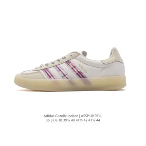 Adidas Originals Gazelle Indoor Retro Leather Sneakers with Gum Sole