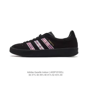 Adidas Originals Gazelle Indoor Retro Leather Sneakers with Gum Sole