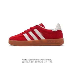 Adidas Originals Gazelle Indoor Retro Leather Sneakers with Gum Sole