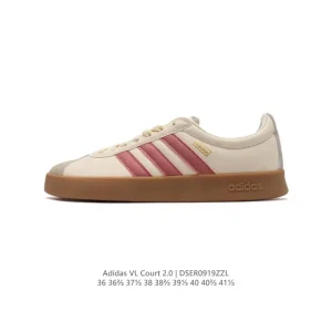 Adidas VL Court 2.0 Shoes White T-Shape Toe Sneakers