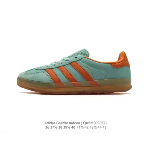 Adidas Originals Gazelle Indoor Retro Leather Sneakers with Gum Sole
