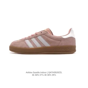 Adidas Originals Gazelle Indoor Retro Leather Sneakers with Gum Sole