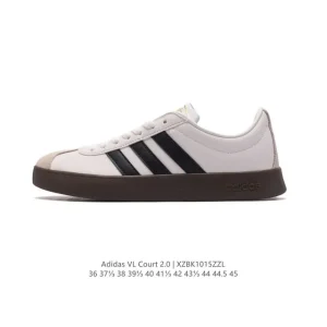 Adidas VL Court 2.0 Shoes White Leather Sneakers