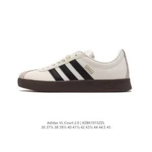 Adidas VL Court 2.0 Shoes White T-Shape Toe Court Style Sneakers