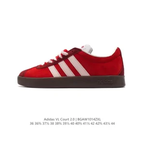 Adidas VL Court 2.0 Shoes White T-Shape Toe Sneakers