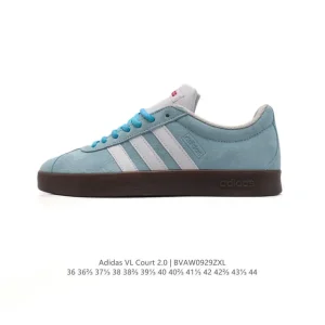 Adidas VL Court 2.0 Shoes White T-Shape Toe Sneakers