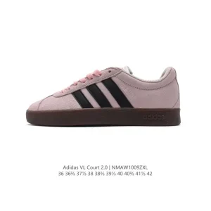 Adidas VL Court 2.0 Shoes White T-Shape Toe Sneakers