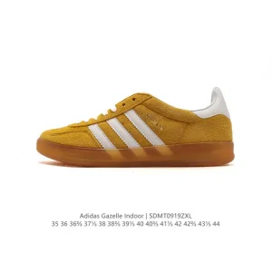 Adidas Originals Gazelle Indoor Retro Leather Sneakers with Gum Sole