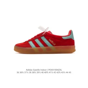 Adidas Originals Gazelle Indoor Retro Leather Sneakers with Gum Sole
