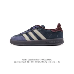 Adidas Originals Gazelle Indoor Retro Leather Sneakers with Gum Sole