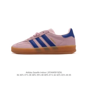 Adidas Originals Gazelle Indoor Retro Leather Sneakers with Gum Sole