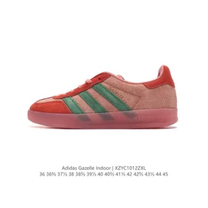 Adidas Originals Gazelle Indoor Retro Leather Sneakers with Gum Sole