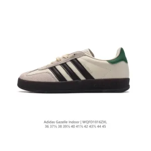 Adidas Originals Gazelle Indoor Retro Leather Sneakers with Gum Sole