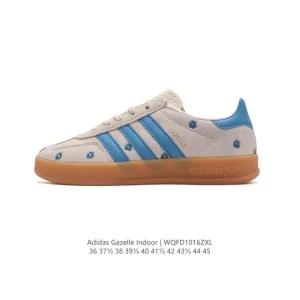 Adidas Originals Gazelle Indoor Retro Leather Sneakers with Gum Sole
