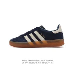Adidas Originals Gazelle Indoor Retro Leather Sneakers with Gum Sole