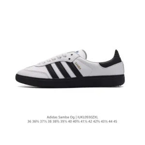 Adidas Samba OG Classic Leather Sneakers White Gum Sole