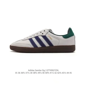 Adidas Samba OG Leather Sneakers Classic White Gum Sole Shoes