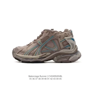 Balenciaga Runner Sneaker Grey Black Blue Red Low Top Retro Running Shoes