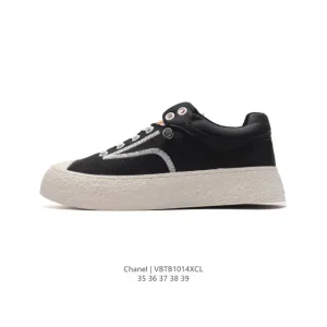 Chanel 2024 Women's Classic White Platform Sneakers
